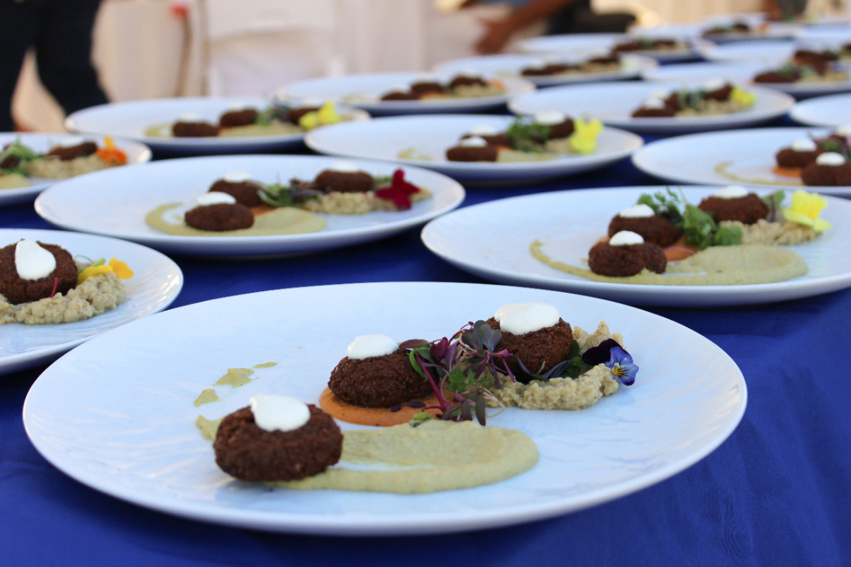 Falafel-plates-gourmet-food-plating-event–-Club-at-Barefoot-Beach